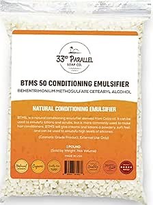 33rd PARALLEL | BTMS 50 (1 LBS / 16 Oz) Conditioning Emulsifier | 100% Natural Plant Derived | Behentrimonium Methosulfate Cetearyl Alcohol Emulsifying Conditioner | Product of USA (1 POUND)
