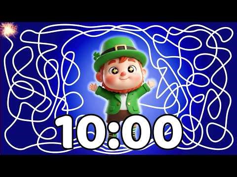 10 Minute Timer 🍀💥 | 10 Minute [ST. PATRICK'S] Leprechaun Timer ☘️🪙💥 | Lucky Classroom Countdown!