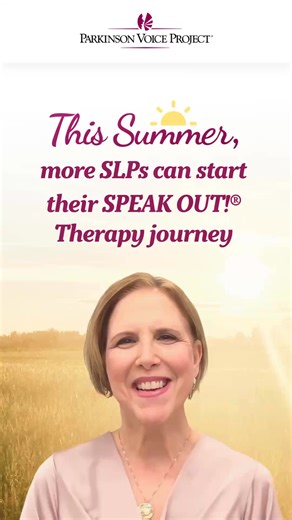 SLPs, learn how to help people with Parkinson’s REGAIN and RETAIN their speech and swallowing. Start your SPEAK OUT!® Therapy journey this summer for $375. Click here to learn more: https://parkinsonvoiceproject.org/education/training-for-slps/ #SPEAKOUTTherapy #SLPSummer #SLPTraining #ParkinsonsAwareness #SLPCommunity | Parkinson Voice Project