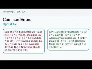 Evaluating algebraic expressions