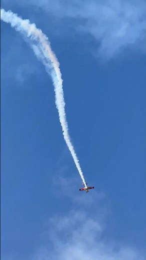 Aerobatic Aircraft Executes Daring Maneuvers in Clear Blue Sky