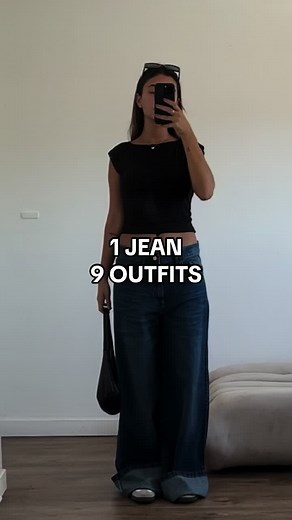 1 Jean - 9 Outfits by Rebecca 🎀 #fyp #totallook #newcollection #outfitideas #moda