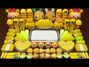 YELLOW PIPING BAGS - Mixing Random Things Into Glossy Slime ! Satisfying Slime Videos #1295