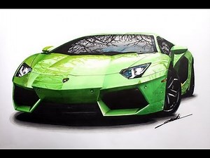 Lamborghini Aventador Speed Drawing by Roman Miah