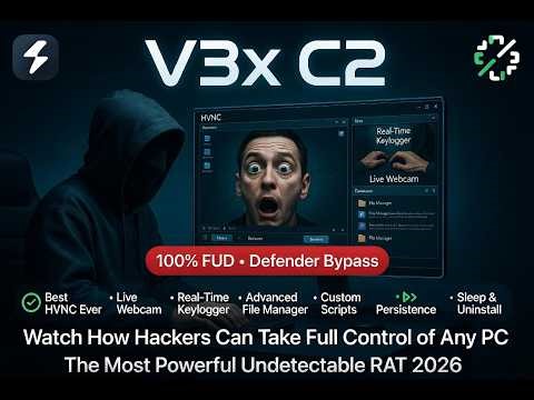 V3xC2 FUD RAT | HVNC + Live Webcam + Real-Time Keylogger + Defender Bypass | 100% Undetected