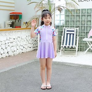 Odeerbi Two Piece Swim Dress Swimsuits for Toddler Kids Girls Modest Training Swimdress Bathing Suits Swimwear with Shorts Cute Flowers Leaf Print Swimming Trunks Beachwear Set Pink - Walmart.com