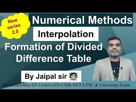 Numerical Methods || Interpolation - Formation of Divided Difference Table