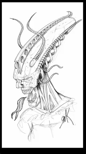 How to draw Alien Freak Scream #art #drawing #freak #alien #monster #creature #aliens #scary