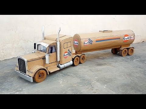 How to make a oil tanker truck|| Peterbit 369 truck|| DIY|| Awesome GULF oil Tanker.Electric truck