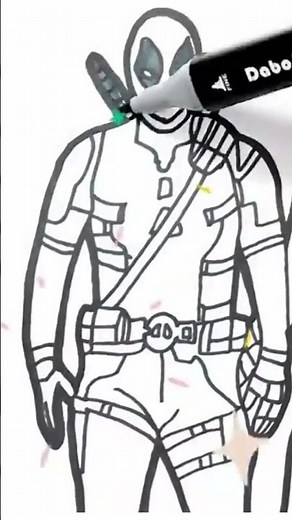 How to draw Deadpool #drawings #deadpoolmarvel #spidergwencoloring