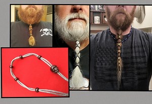 Beard Lacer With Black Beads and Black Skull: Choose Rope Color - Etsy