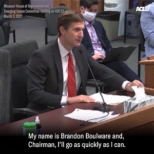 MUST WATCH: Brandon Boulware, the father of a transgender daughter, testifies during a hearing asking Missouri lawmakers to stop discriminating against trans youth. | ACLU