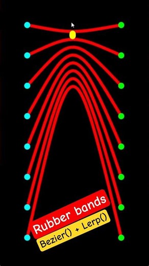 Rubber Band Effect | lerp() + bezier() Explained 🌀#Lerp #p5js