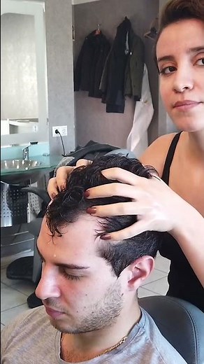 Relaxing asmr head massage from Turkish lady barber Mary