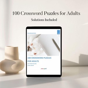 100 Crossword Puzzles for Adults | Medium-hard Printable PDF, Brain Games With Complete Solutions - Etsy UK