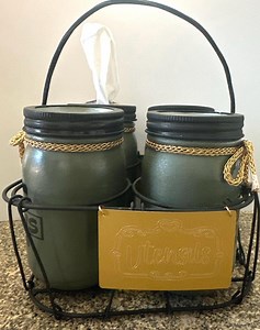 Handmade Metal Silverware Caddy W/ Labeled Mason Jars. - Etsy