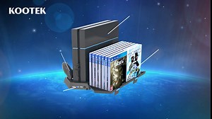 Kootek Vertical Stand for PS4 Slim/Regular Playstation 4 Cooling Fan Controller Charging Station with Game Storage and Dualshock Charger (Not for PS4 Pro)