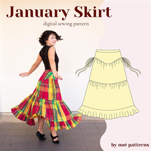 January Skirt Digital Sewing Pattern (size Inclusive PDF A4, Letter, A0, Projector and Video Tutorial) - Etsy
