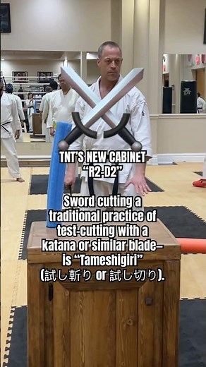 Tameshigiri (試し斬り or 試し切り). sword cutting traditional practice of test-cutting with a wakazaki sword