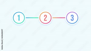 Infographic Process Three Step Elements Animation Stage or Instruction Sequence Progress with Gradient Motion Graphics Video for Presentation Background