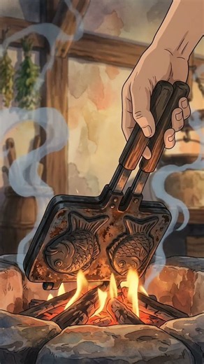 Traditional Japanese Taiyaki 🐟🔥 Made the Old-Fashioned Way! Ghibli