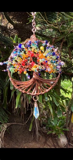 3D Rainbow Crystal Tree of Life Suncatcher: Upcycled Copper Wire Art - Etsy