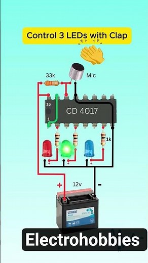 Control LEDs Using Sound Amazing CD4017 Trick #arduino #electronic