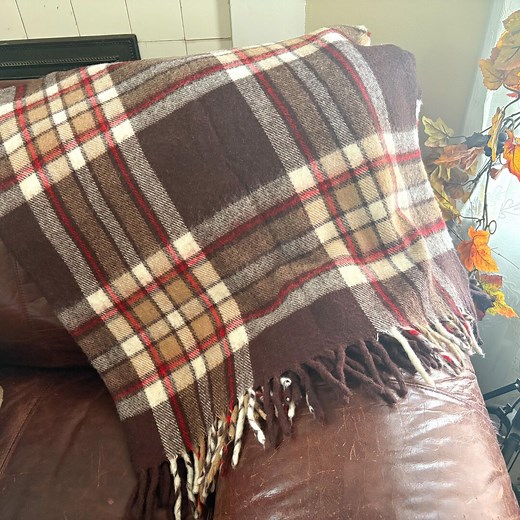 Brown Plaid Wool Throw Blanket With Fringe Vintage 60s 70s Chesterfield Tartan Plaid Pattern 1960s 1970s - Etsy