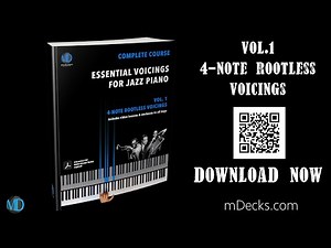 Essential Voicings for Jazz Piano - 4-Note Rootless Voicings. Complete Piano Course in PDF