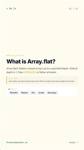 How to implement Array.flat polyfill from scratch #shorts