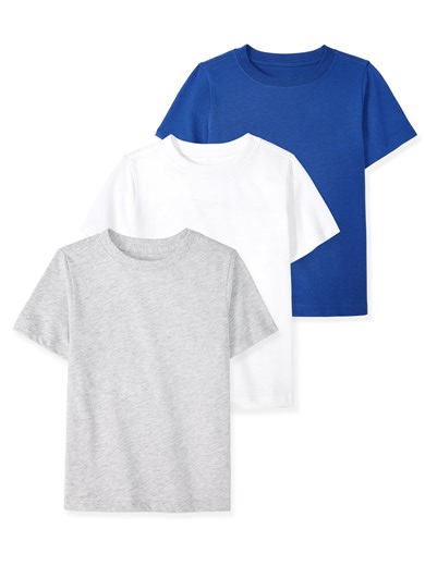 Garanimals Newborn, Baby & Toddler Boy Cotton Short-Sleeve Solid T-Shirts, 3-Pack, Sizes 0-6T