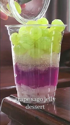 How to make the prettiest grape jelly sago #asmr #recipe #shorts