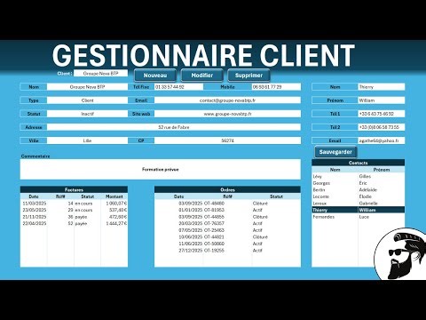 CREER UN GESTIONNAIRE CLIENT | EXCEL