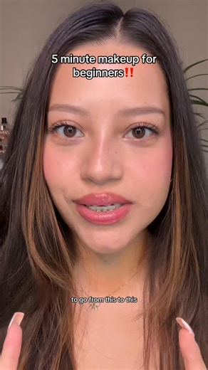 Jess | Makeup • Tutorials on Instagram: "5 minute makeup with 5 products for beginners‼️ @tower28beauty concealer Ktown @mcobeauty_us cheek + lip stain @urbandecaycosmetics big bush brow @maybelline colossal bubble mascara @olehenriksen peptide lip treatment #makeup #makeuptutorial #5minmakeup #makeupforbeginners #simplemakeup #easymakeup"