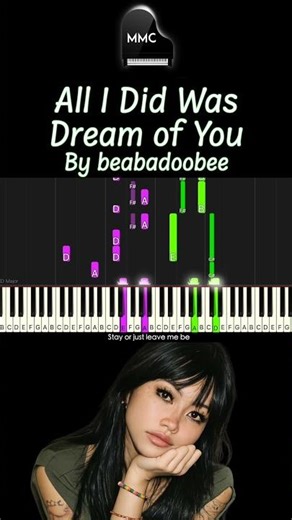 All I Did Was Dream of You by beabadoobee piano cover/tutorial + sheet music + lyrics
