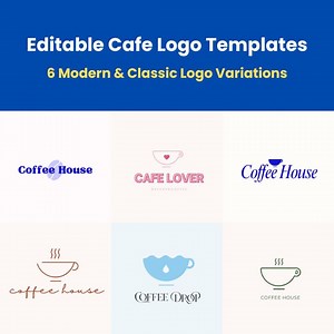 Editable Cafe Logo Templates: Modern Classic Design (DIY Canva) - Etsy