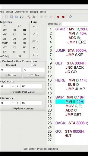 GNUsim8085 Software.