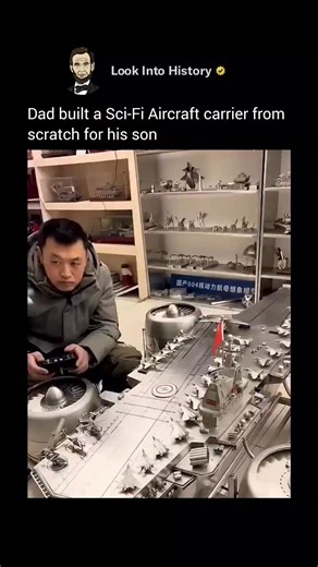 Most parents buy toys. He built a sci-fi warship from scratch. 🚀⚙️ Armed with imagination, skill, and love, this father engineered a futuristic aircraft carrier for his son — complete with launch pads, fighter jets, and rotating thrusters. Every detail reflects not just craftsmanship, but deep commitment. This wasn’t just a weekend project. It was a masterpiece of love, imagination, and a father going all in for his kid. ❤️ - #fatherandson #engineering #creativity #scifi #innovation #craftsmans