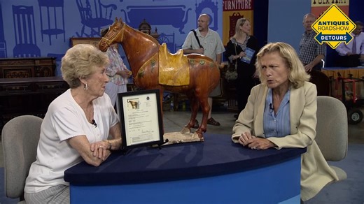 Follows this horse's trail from ancient buried treasure to the set of ROADSHOW — and through all the highs and lows of the antique market along the way— in the latest episode of ANTIQUES ROADSHOW DETOURS: https://youtu.be/oPB3AP0Ymk8. Subscribe on Apple Podcasts, Spotify, or NPR One to never miss a drop! | Antiques Roadshow l PBS