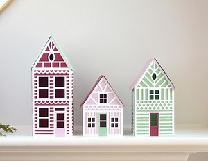 Christmas Village SVG Files for Cutting Machines: 3D Paper House Luminary Templates (digital Download) - Etsy
