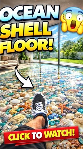 I Turned Ocean Shells Into a Glass Floor 😳🐚 | Satisfying Epoxy Transformation #diy #epoxy #luxury