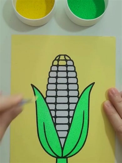 Corn #sandpainting #relaxing #asmr #sandart #satisfying