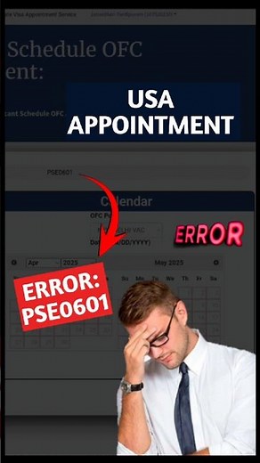 PSE0601 ERROR | US SLOTS UPDATES | USA VISA APPOINTMENT