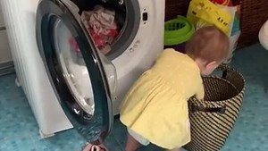 This little girl helping out with the laundry is by far the sweetest thing you'll see today. Enjoy! | Rumble Babies & Kids