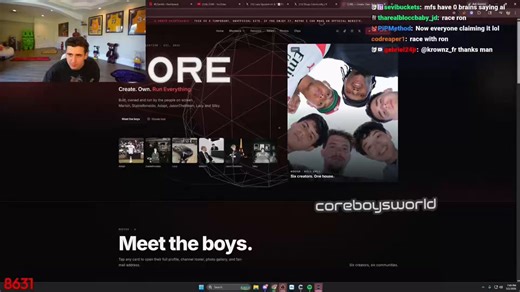 Lacy reacts to a website a random viewer made for the Core Boys that shows their combined live and chat stats 🤯🔥
