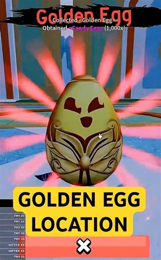 GOLDEN EGG LOCATION - Blox Fruits Easter Event #shorts #roblox #bloxfruits