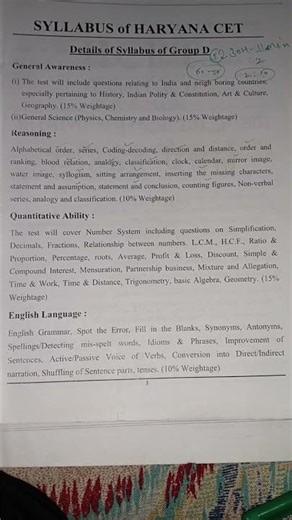 group d syllabus 2026