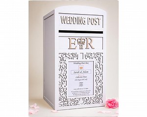 Large Personalised Wedding Card Post Box: Cream or White, ERII or CRIII Insignia - Etsy UK