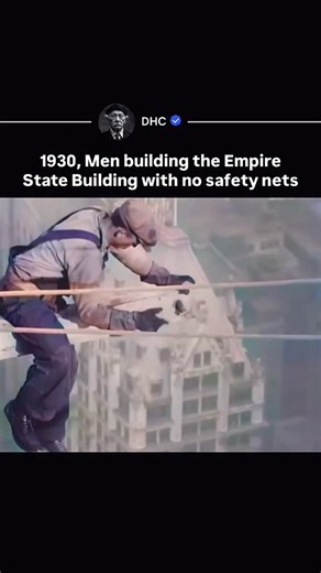 DHC | History, Entertainment & News on Instagram: "Construction of the Empire State Building began in 1930, right in the middle of the Great Depression. Thousands of workers climbed onto narrow steel beams, hundreds of feet above Manhattan, with little more than balance, experience, and nerve keeping them alive. Safety regulations were minimal, but the work moved at a staggering pace, sometimes completing multiple floors in a single week. This wasn’t recklessness, it was survival, precision, and