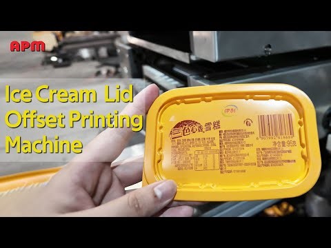 Offset printer for ice cream lid